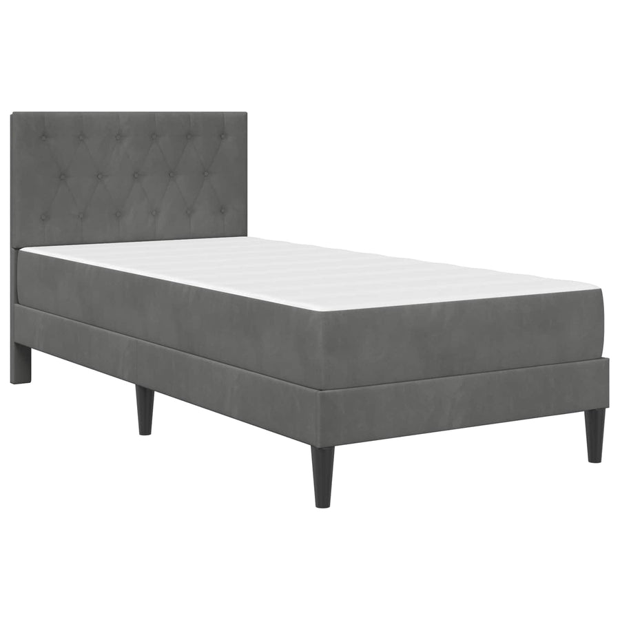 Bedframe met matras Donkergrijs 90 x 190 cm Fluweel