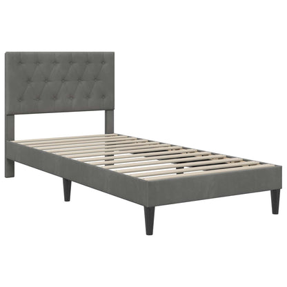 Bedframe met matras Donkergrijs 90 x 190 cm Fluweel