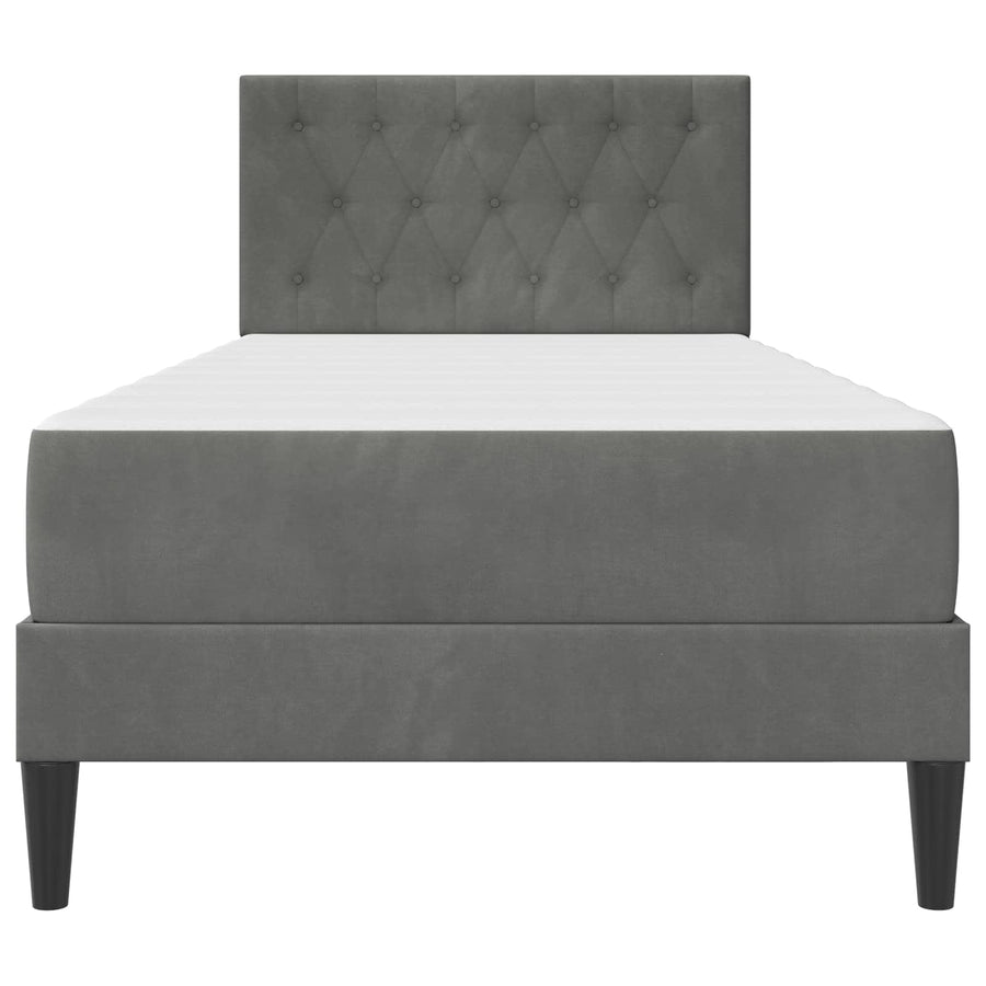 Bedframe met matras Donkergrijs 90 x 190 cm Fluweel