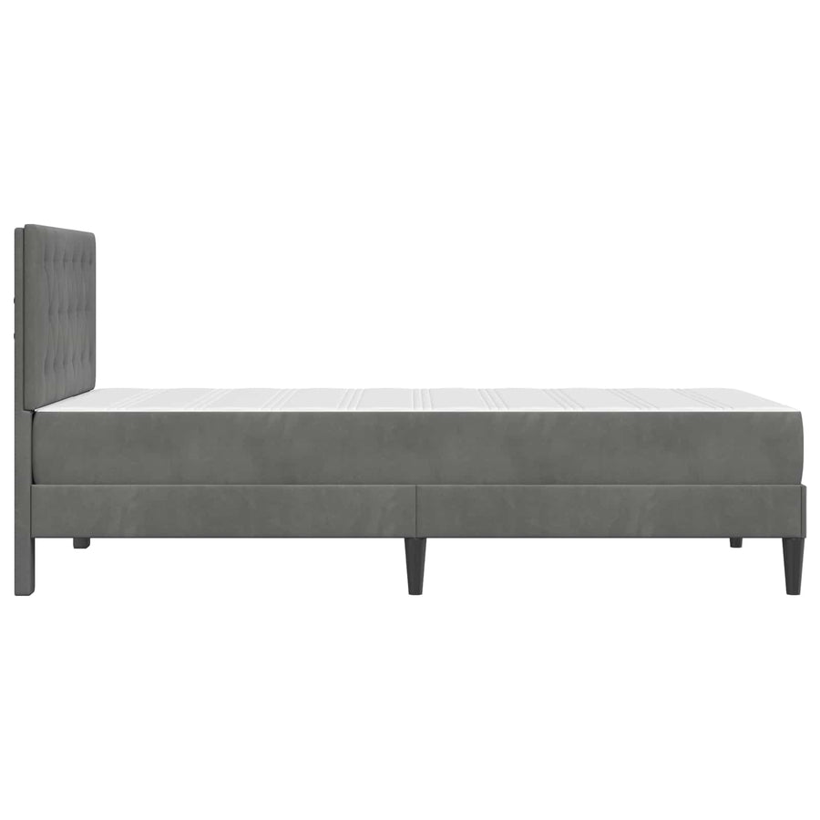 Bedframe met matras Donkergrijs 90 x 190 cm Fluweel