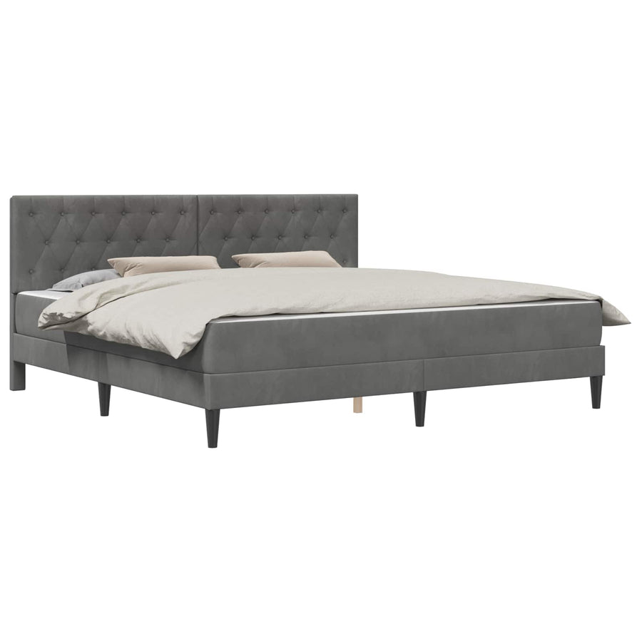 Bedframe met matras Donkergrijs 180 x 200 cm Fluweel