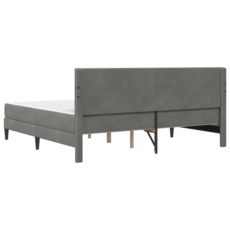 Bedframe met matras Donkergrijs 180 x 200 cm Fluweel