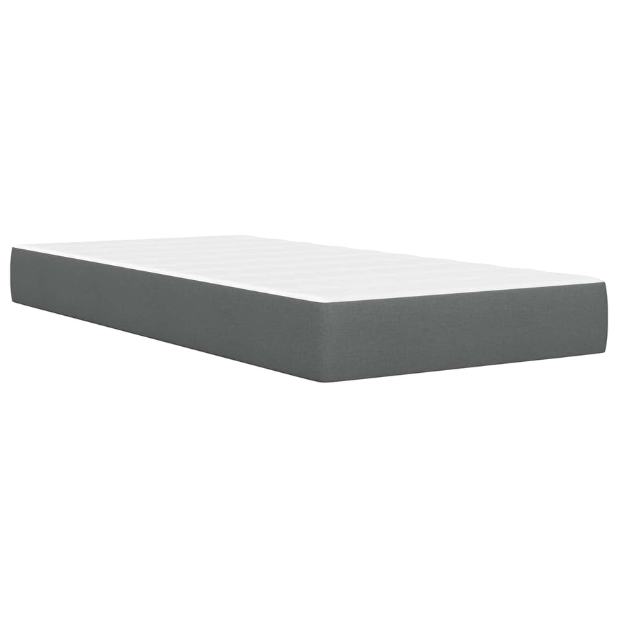 Bedframe met matras met hoofdeinde Donkergrijs 90 x 190 cm Stof