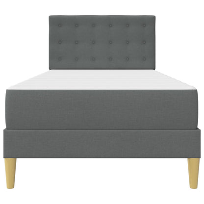 Bedframe met matras met hoofdeinde Donkergrijs 90 x 190 cm Stof