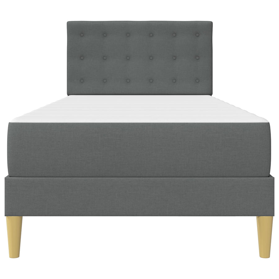 Bedframe met matras met hoofdeinde Donkergrijs 90 x 190 cm Stof