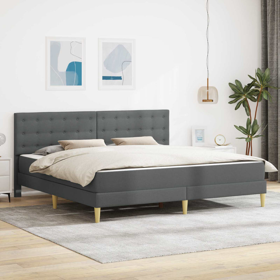 Bedframe met matras Donkergrijs 180 x 200 cm Stof