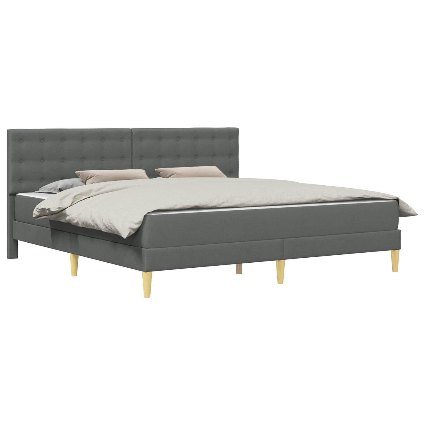 Bedframe met matras Donkergrijs 180 x 200 cm Stof
