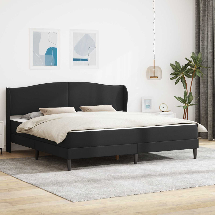 Bedframe met hoofdeinde Zwart 180 x 200 cm Kunstleer