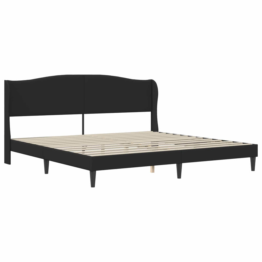 Bedframe met hoofdeinde Zwart 180 x 200 cm Kunstleer