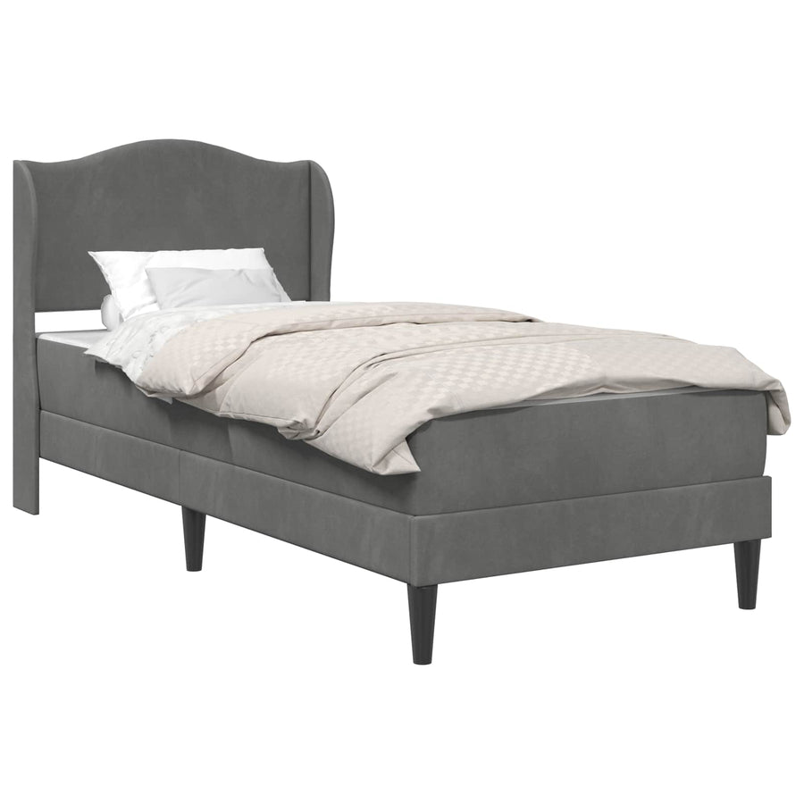 Bedframe met hoofdeinde Donkergrijs 90 x 190 cm Fluweel