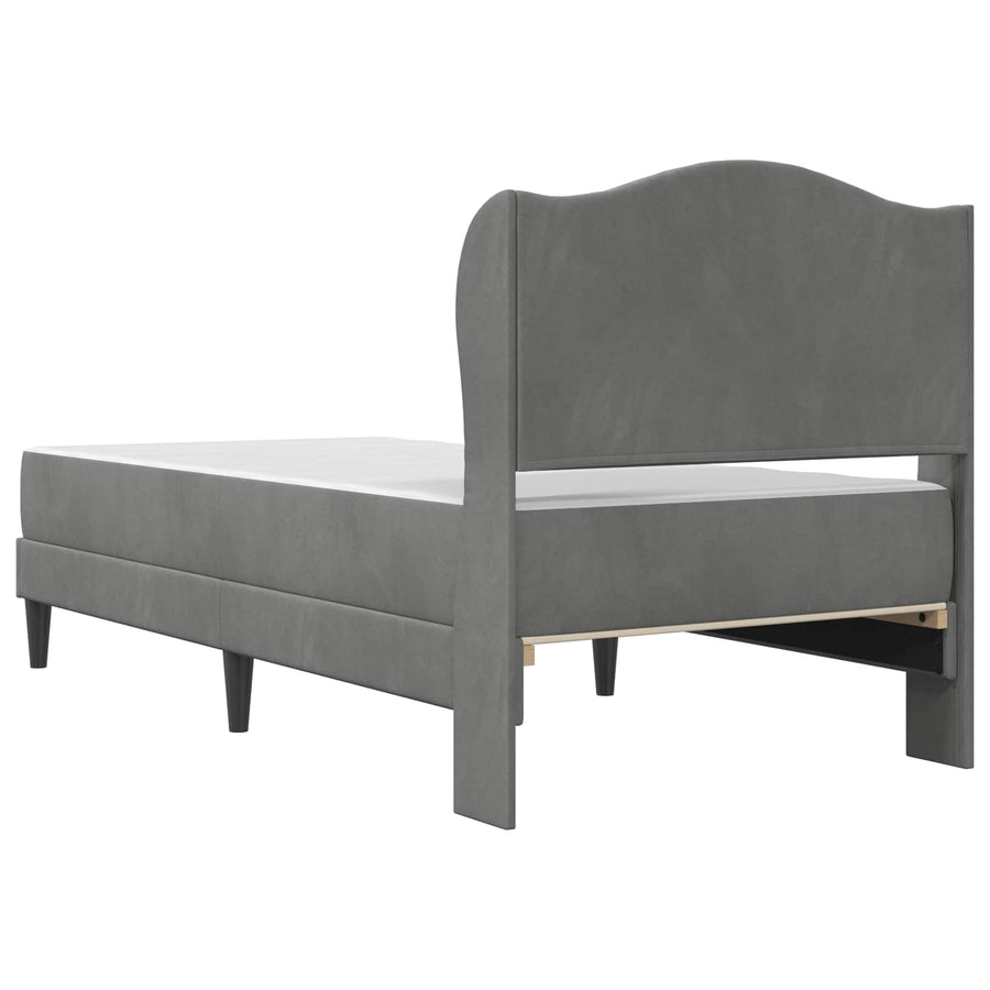 Bedframe met hoofdeinde Donkergrijs 90 x 190 cm Fluweel