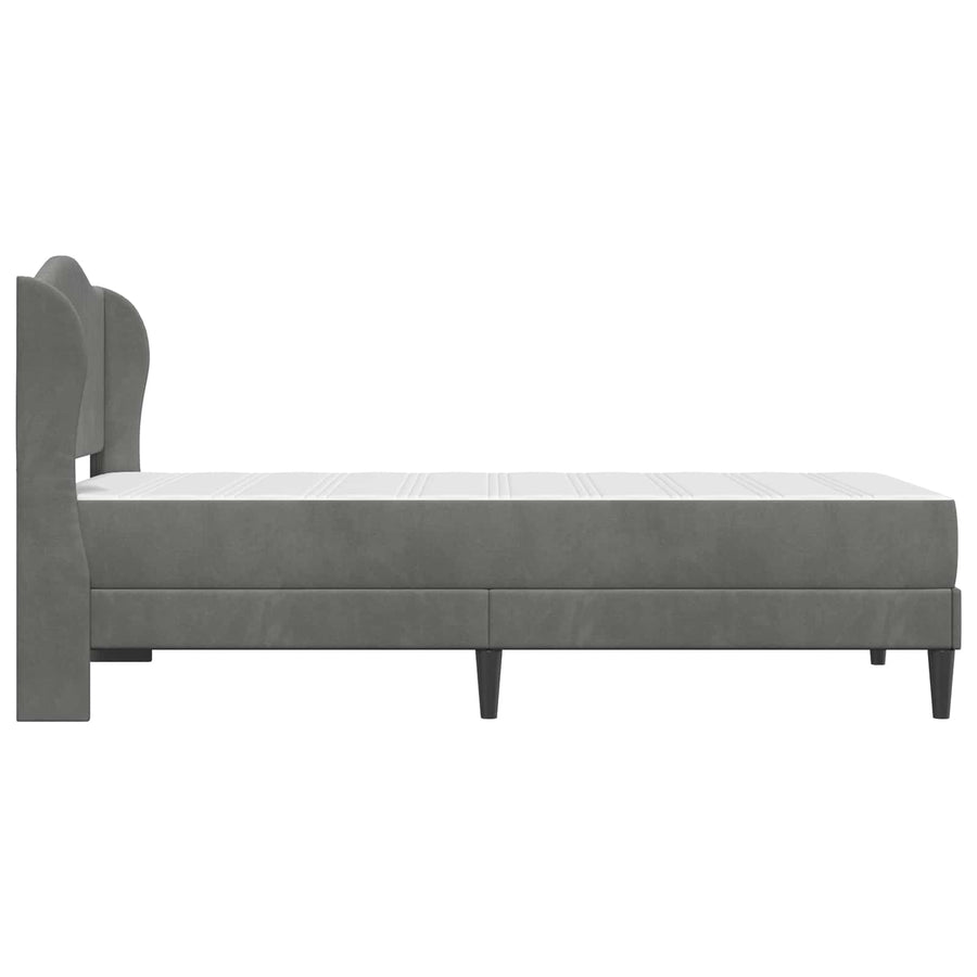 Bedframe met hoofdeinde Donkergrijs 90 x 190 cm Fluweel