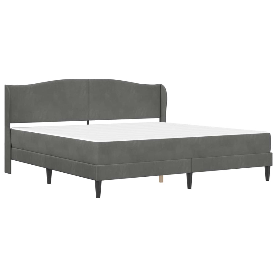 Bedframe met hoofdeinde Donkergrijs 180 x 200 cm Fluweel