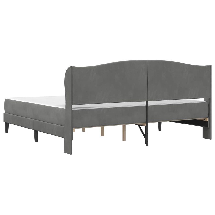 Bedframe met hoofdeinde Donkergrijs 180 x 200 cm Fluweel