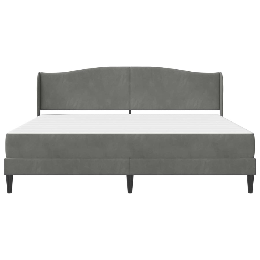 Bedframe met hoofdeinde Donkergrijs 180 x 200 cm Fluweel
