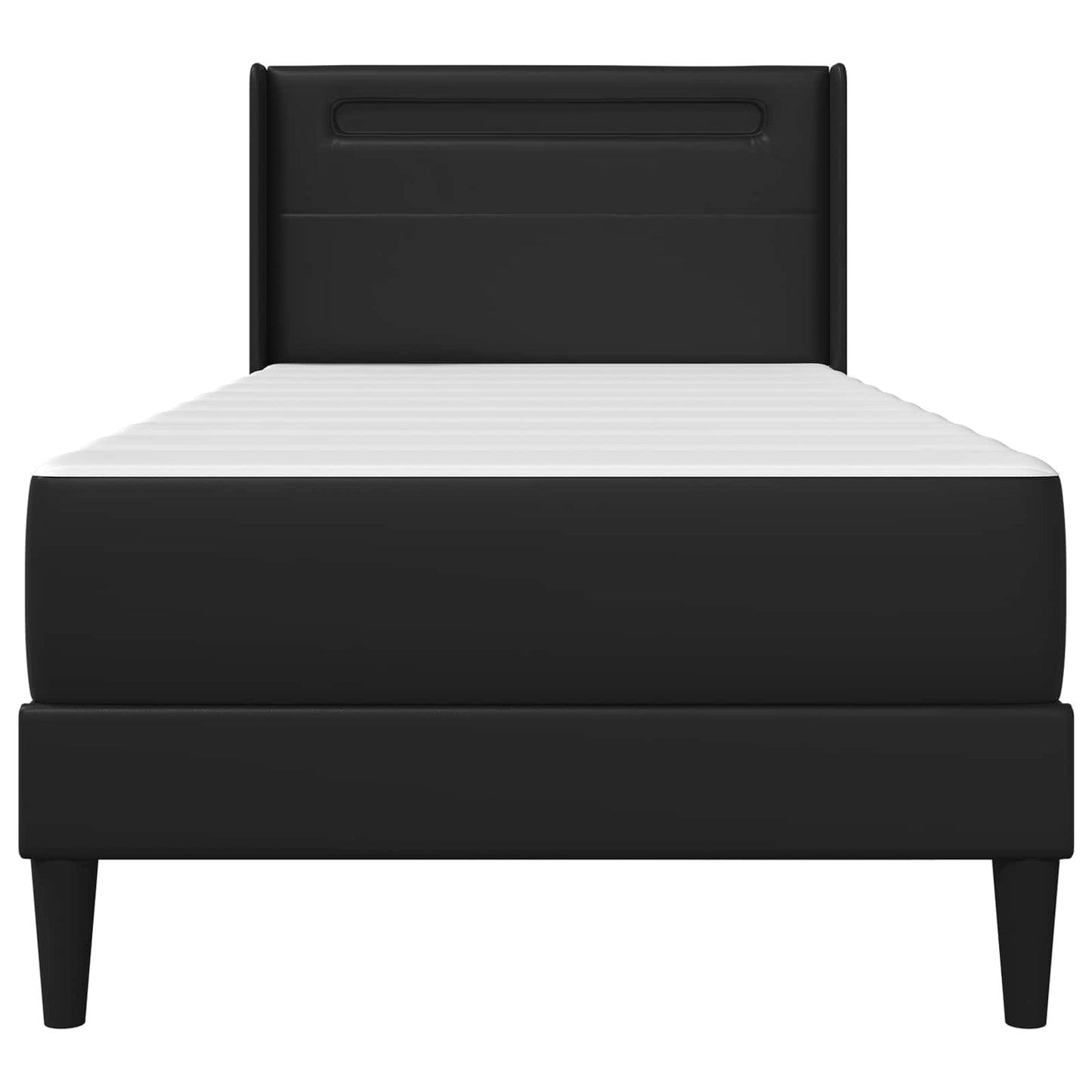 Bedframe met matras met hoofdeinde Zwart 90 x 190 cm Nep Leer