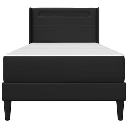 Bedframe met matras met hoofdeinde Zwart 90 x 190 cm Nep Leer