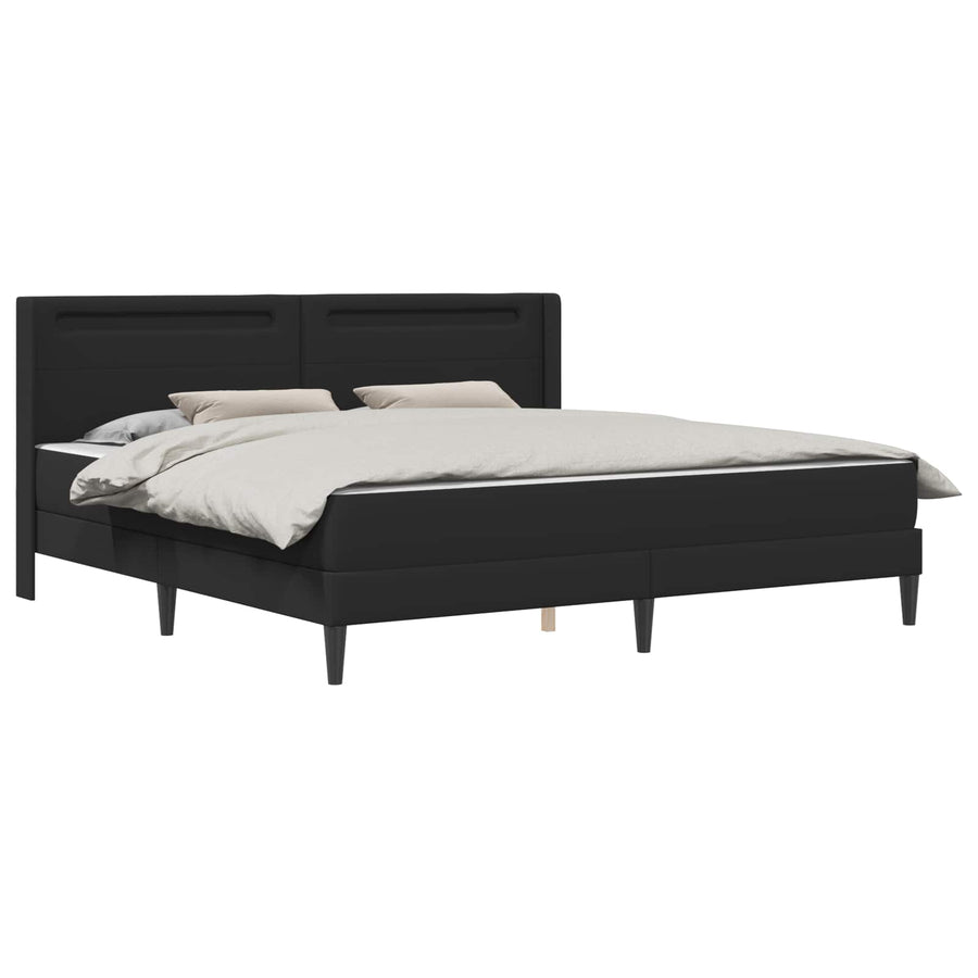 Bedframe met matras met hoofdeinde Zwart 180 x 200 cm Nep Leer