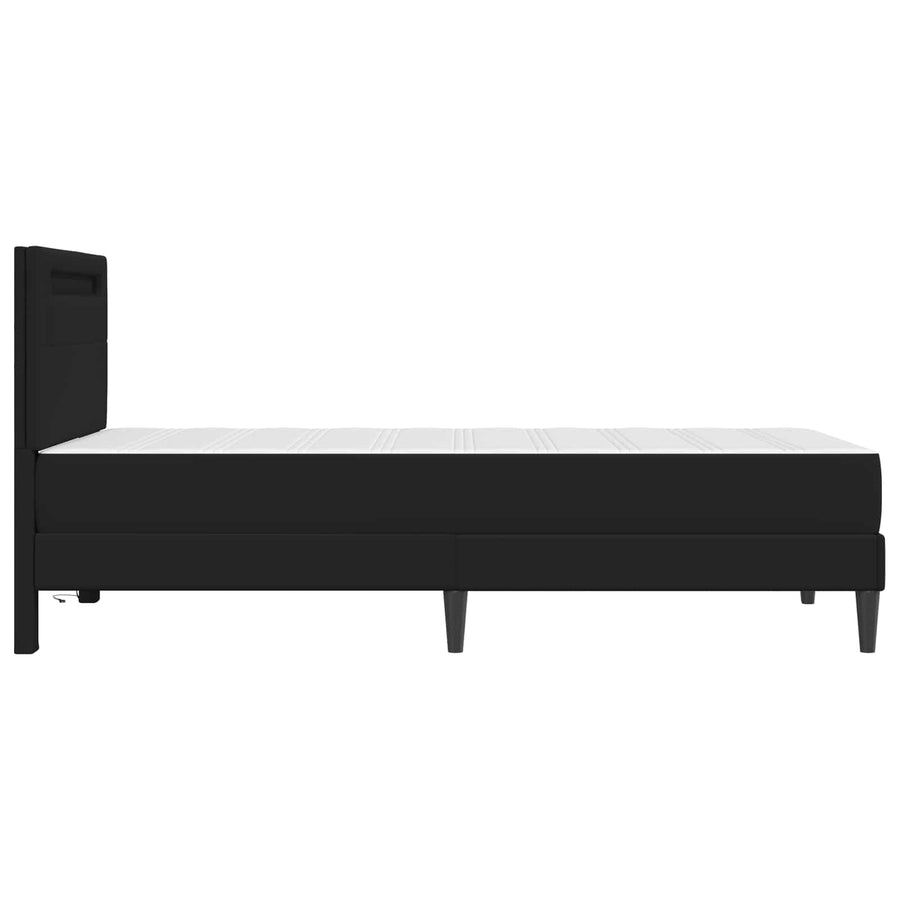 Bedframe met LED-stripverlichting Zwart 90 x 190 cm Kunstleer