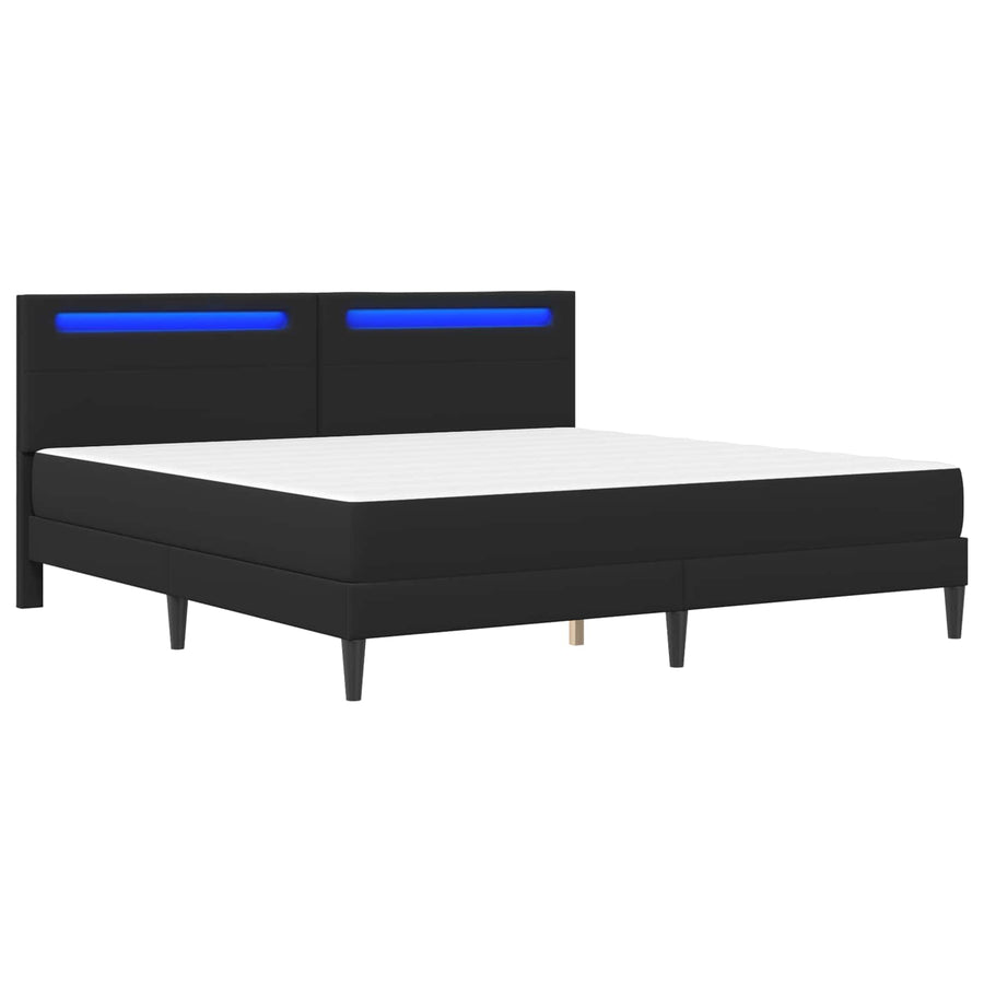 Bedframe met LED-stripverlichting Zwart 180 x 200 cm Kunstleer