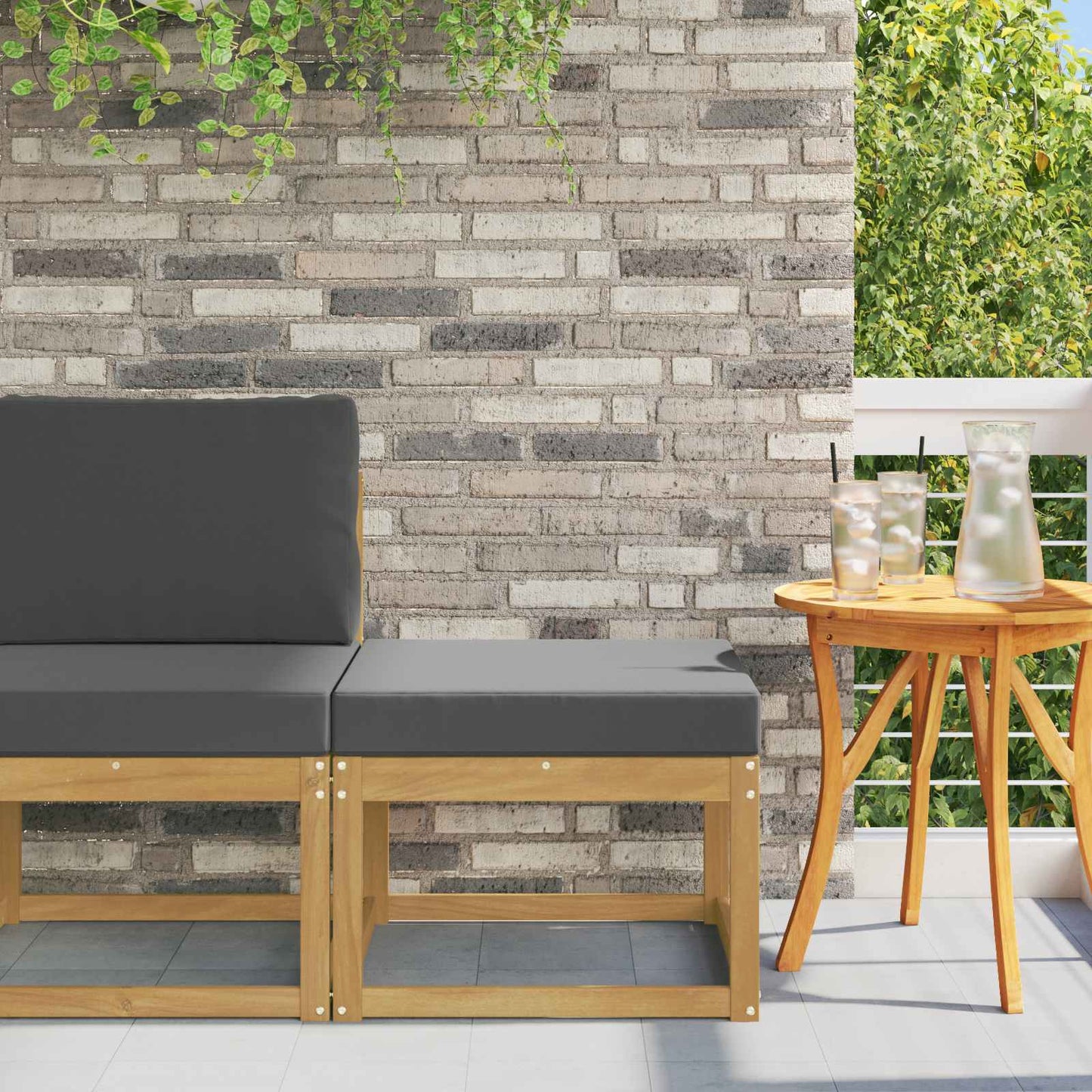 Outdoor Hocker Massief Acaciahout Wit