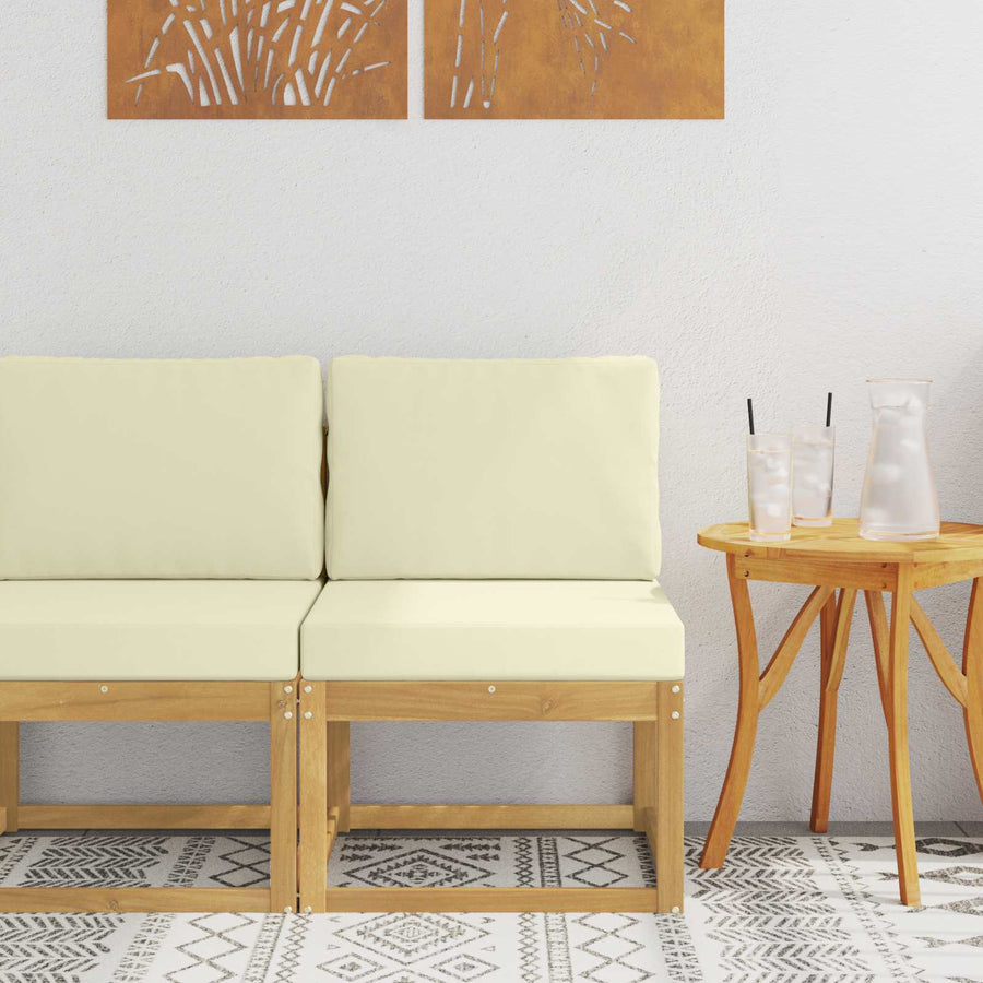 Buiten bankenset Wit en crèmekleurig 59 x 63 x 73 cm