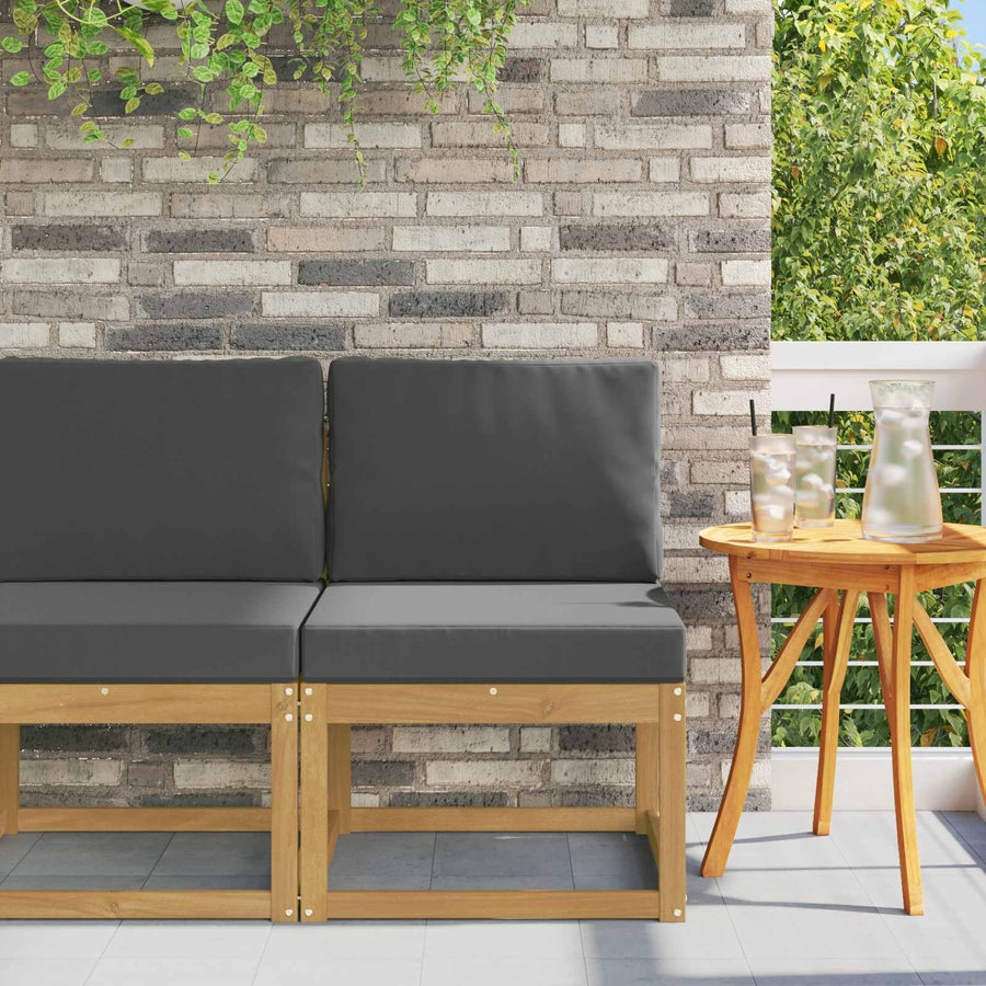 Buiten bankenset Wit en antracietkleurig 59 x 63 x 73 cm