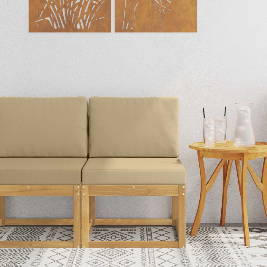 Buiten bankenset Wit en Beige 59 x 63 x 73 cm