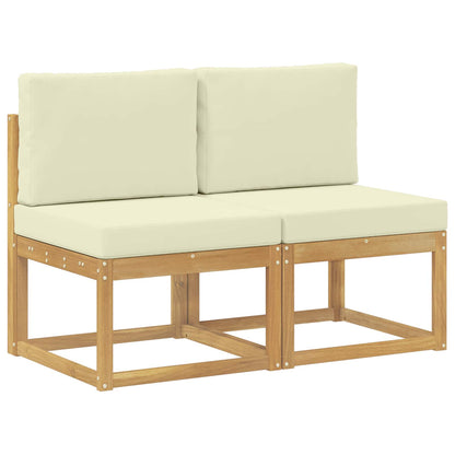 2 Stuk Buiten Midden Sofa Massief Acaciahout Wit