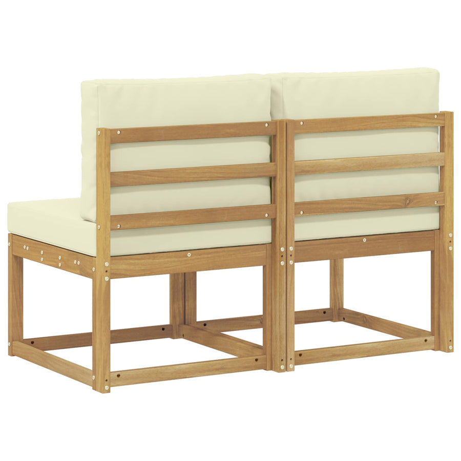 2 Stuk Buiten Midden Sofa Massief Acaciahout Wit