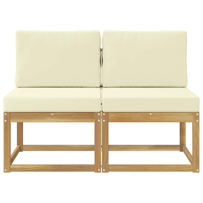 2 Stuk Buiten Midden Sofa Massief Acaciahout Wit