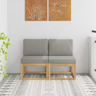 Modulaire tuinbank 2x midden sofa massief acaciahout wit