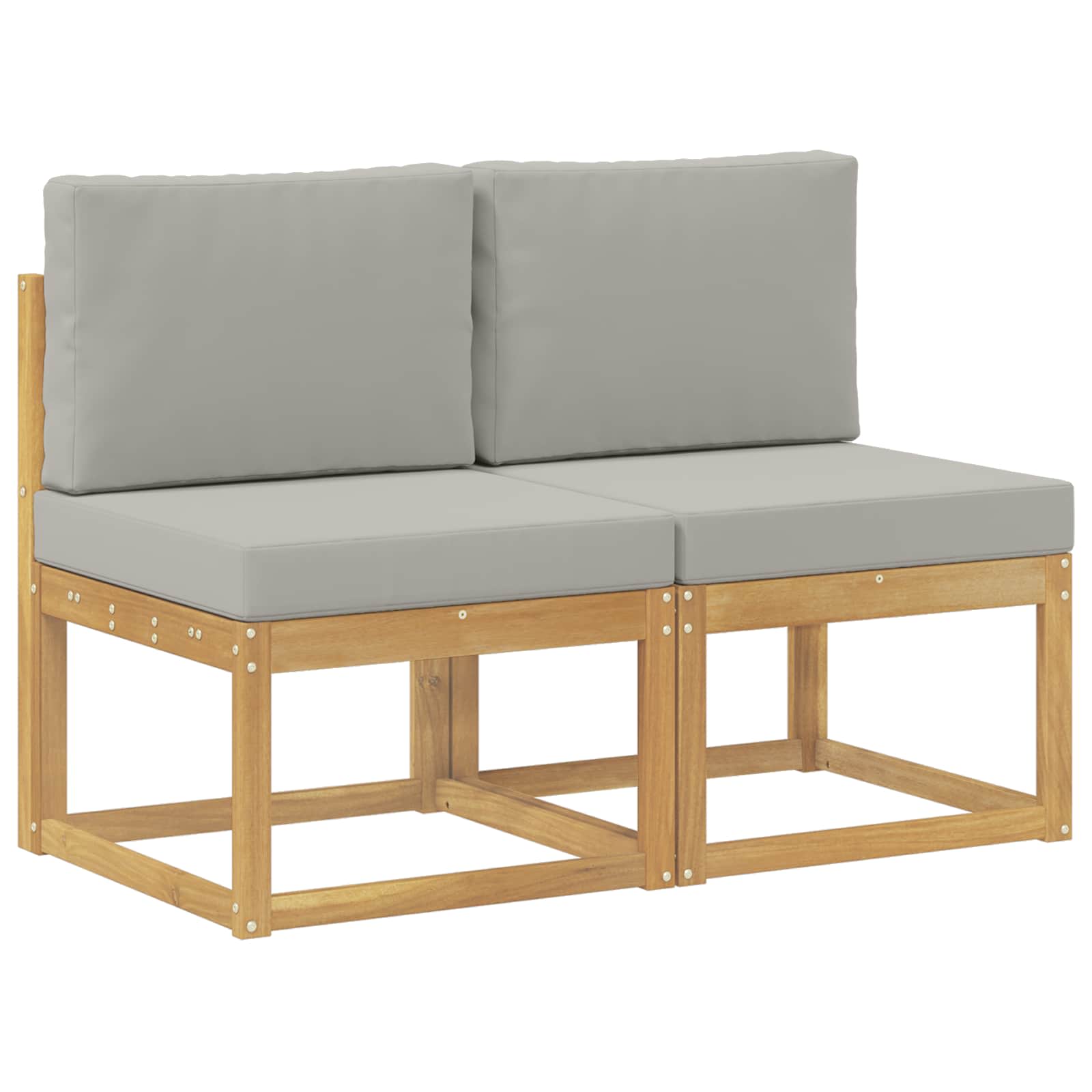 2 Stuk Buiten Midden Sofa Massief Acaciahout Wit