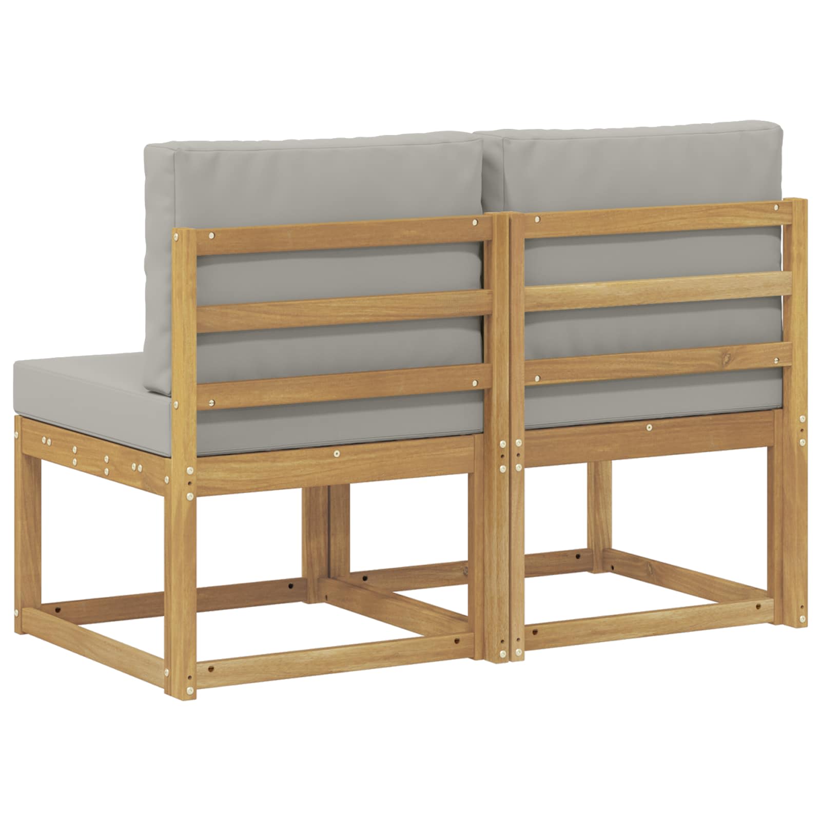 2 Stuk Buiten Midden Sofa Massief Acaciahout Wit