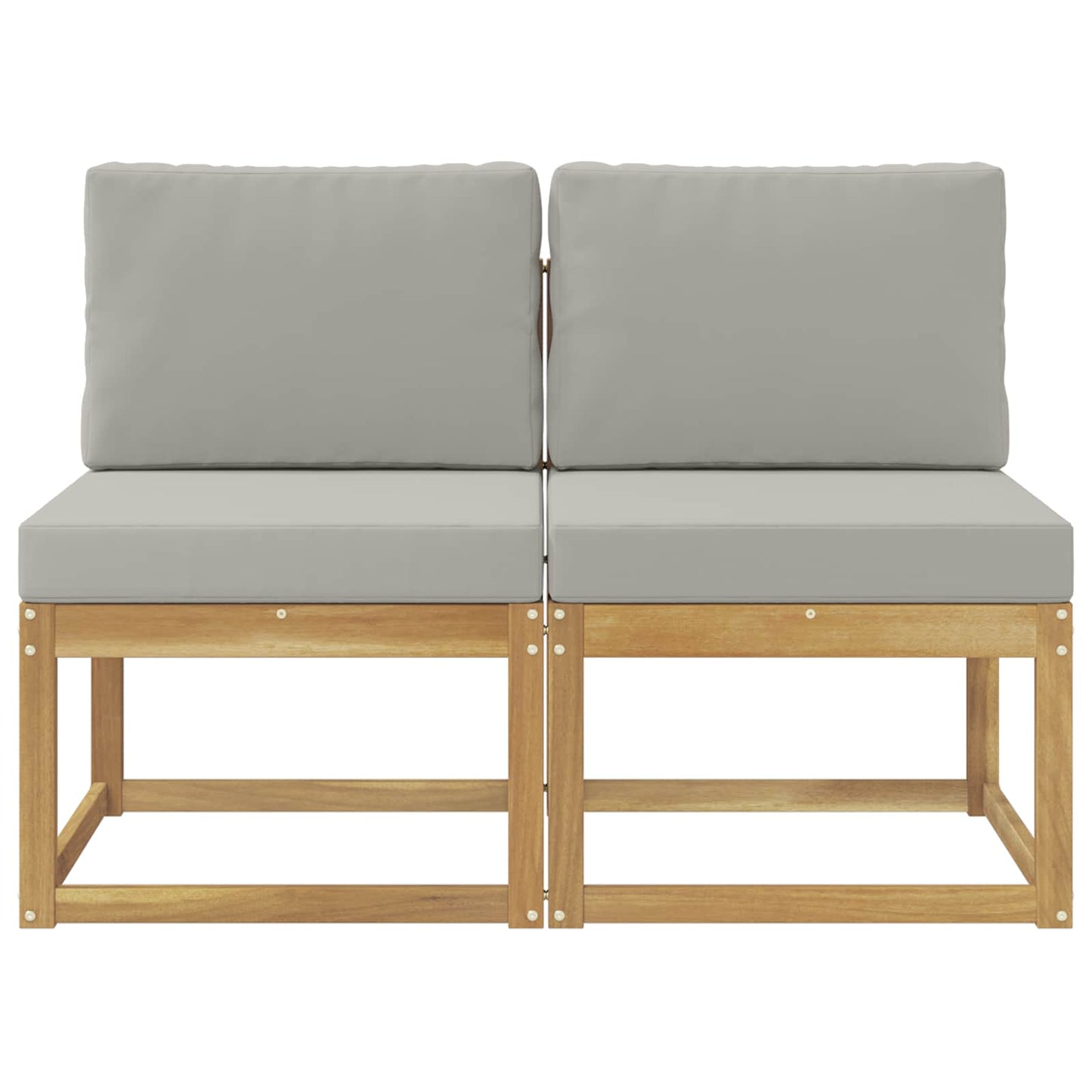 2 Stuk Buiten Midden Sofa Massief Acaciahout Wit