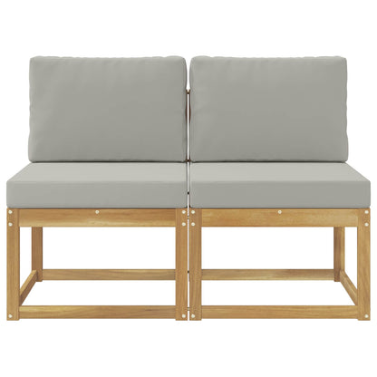 2 Stuk Buiten Midden Sofa Massief Acaciahout Wit