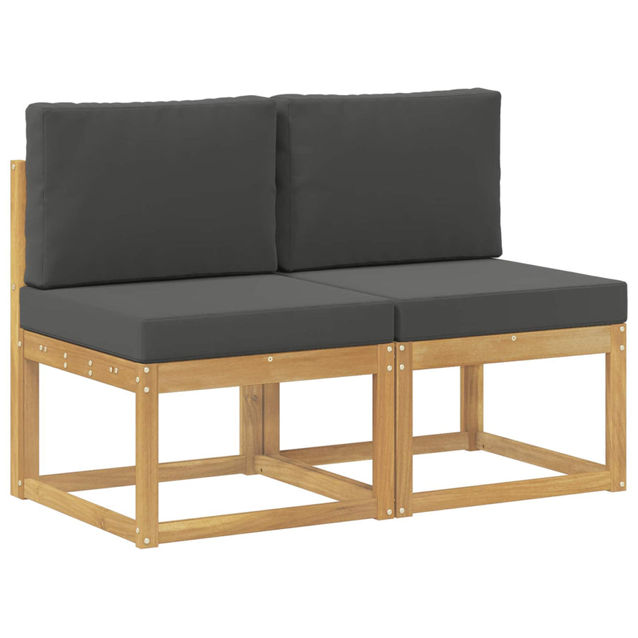2 Stuk Buiten Midden Sofa Massief Acaciahout Wit