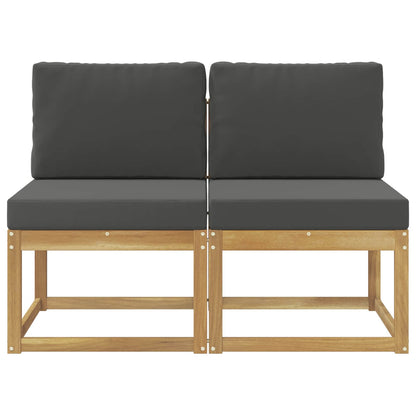 2 Stuk Buiten Midden Sofa Massief Acaciahout Wit