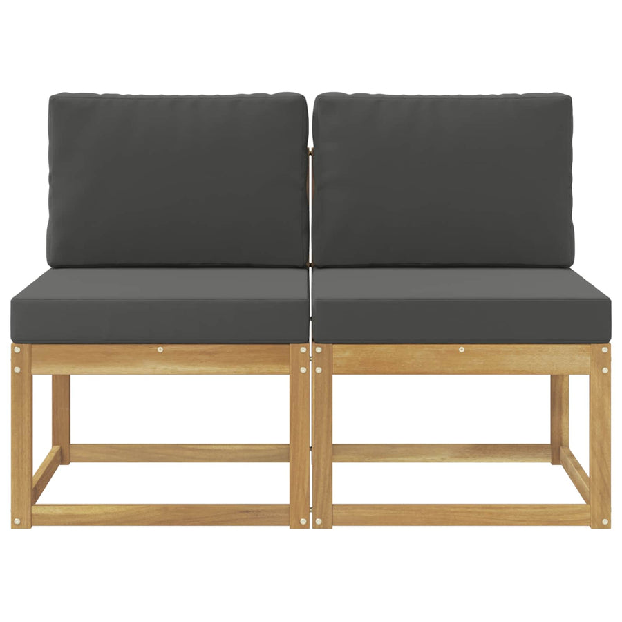 2 Stuk Buiten Midden Sofa Massief Acaciahout Wit