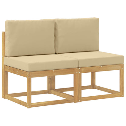 2 Stuk Buiten Midden Sofa Massief Acaciahout Wit