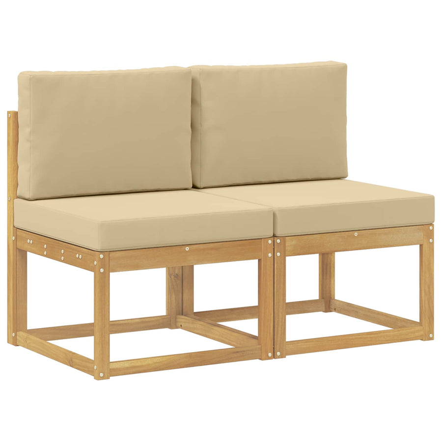 2 Stuk Buiten Midden Sofa Massief Acaciahout Wit