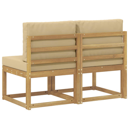2 Stuk Buiten Midden Sofa Massief Acaciahout Wit