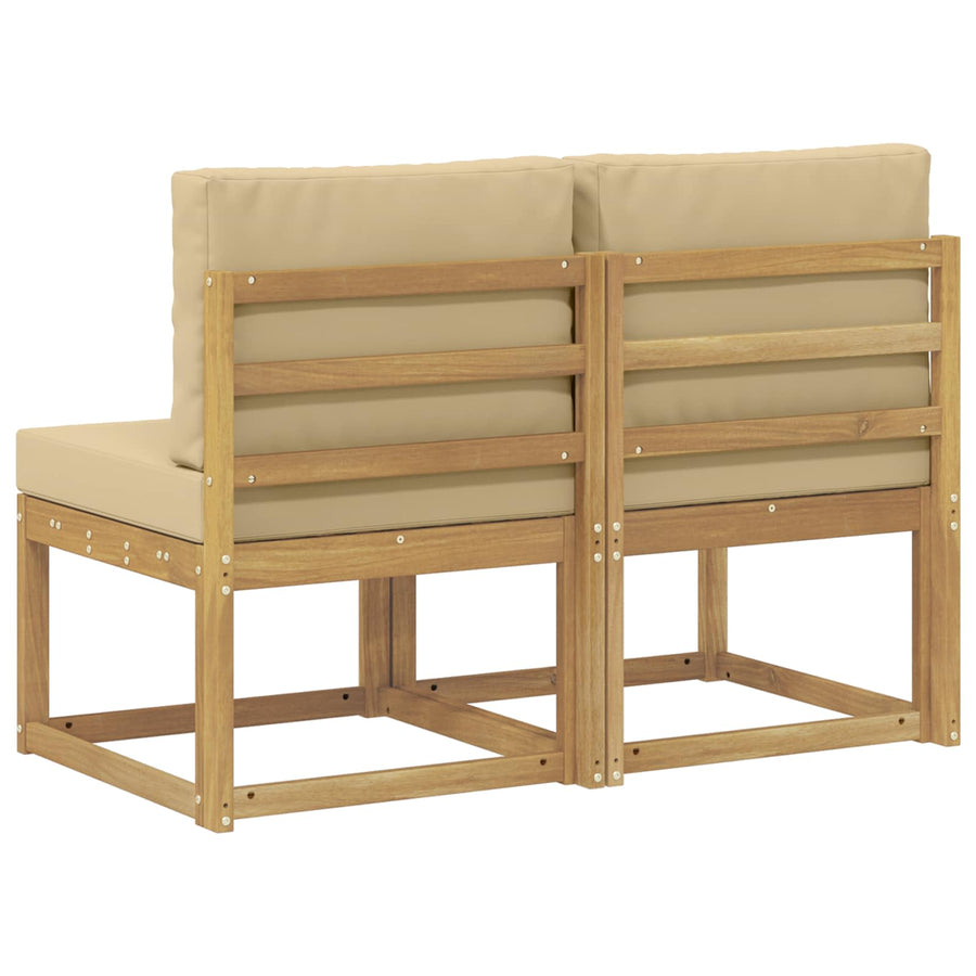 2 Stuk Buiten Midden Sofa Massief Acaciahout Wit