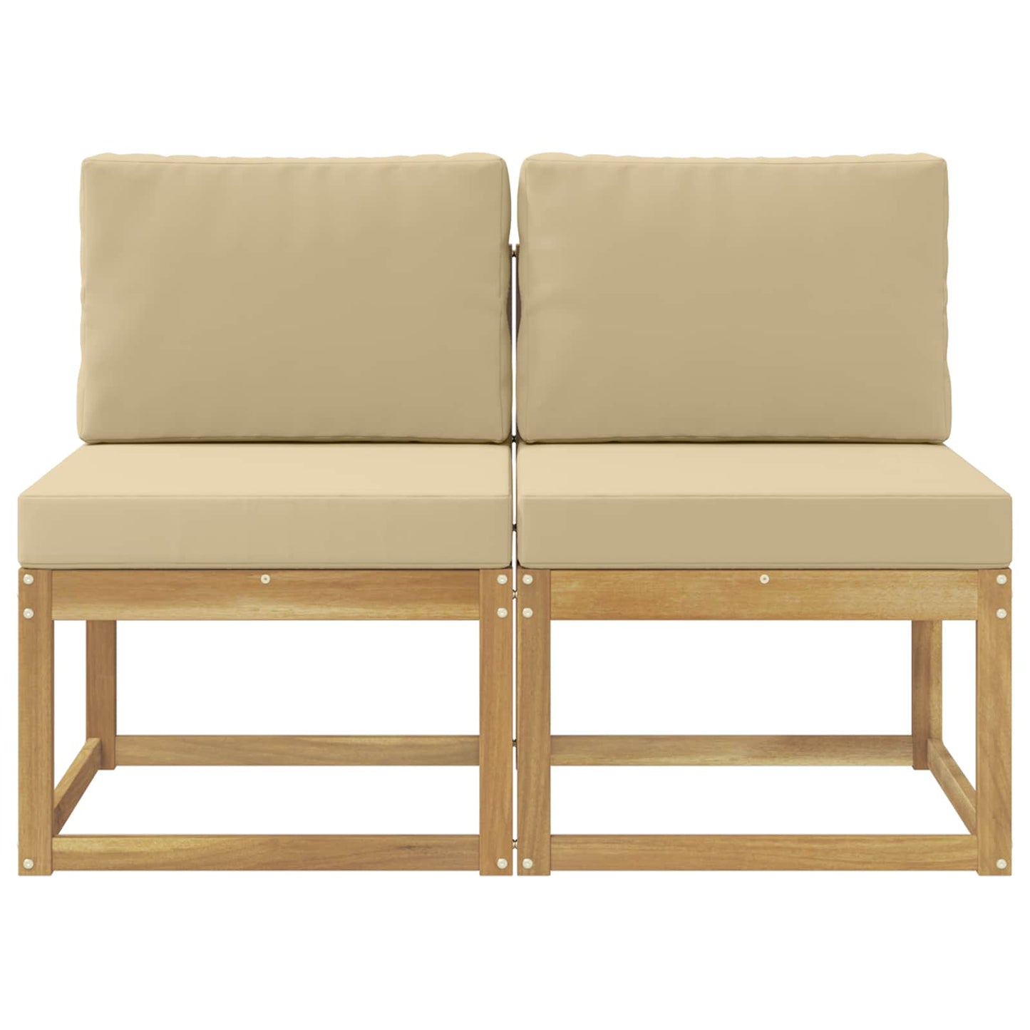 2 Stuk Buiten Midden Sofa Massief Acaciahout Wit