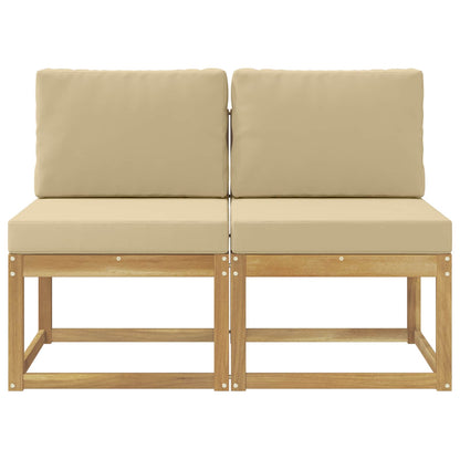 2 Stuk Buiten Midden Sofa Massief Acaciahout Wit