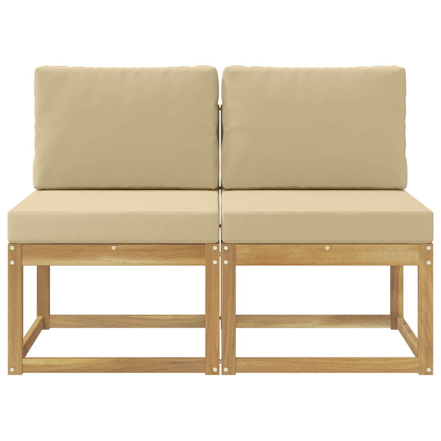2 Stuk Buiten Midden Sofa Massief Acaciahout Wit