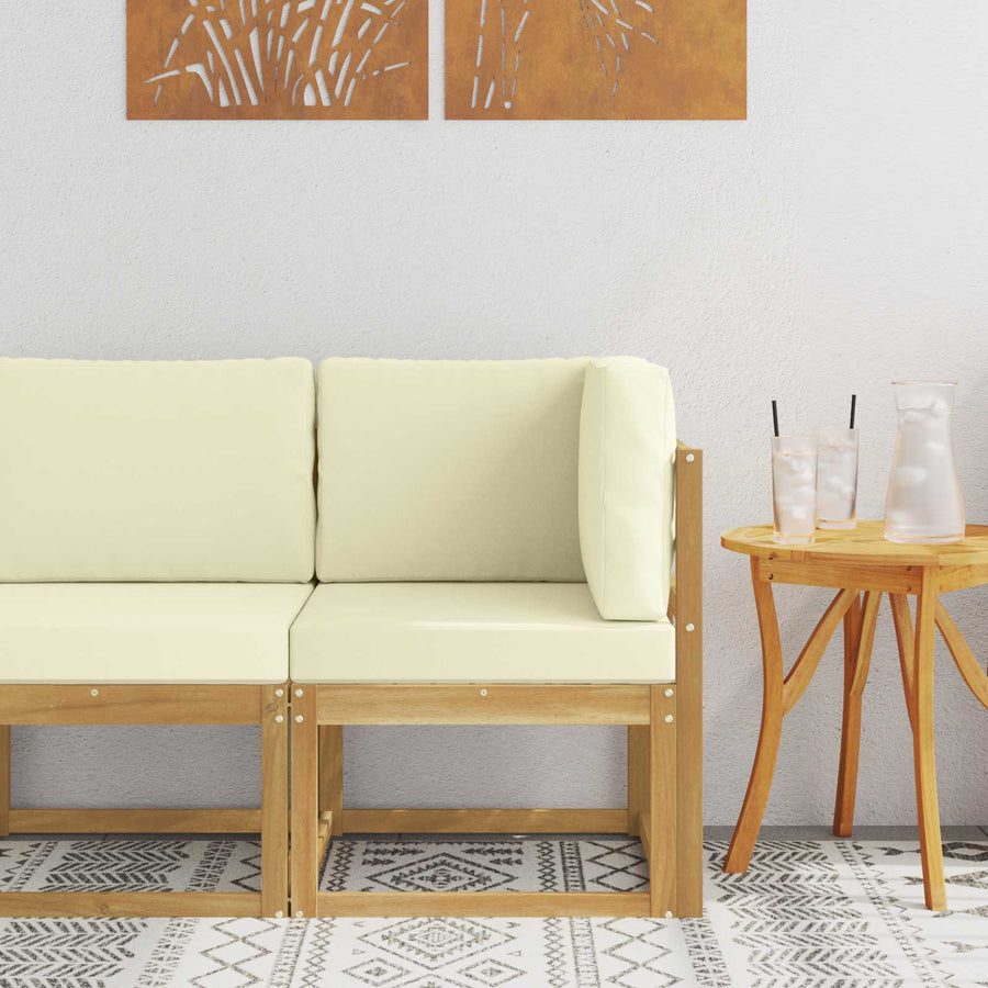 Buiten Hoek Sofa Massief Acaciahout Wit