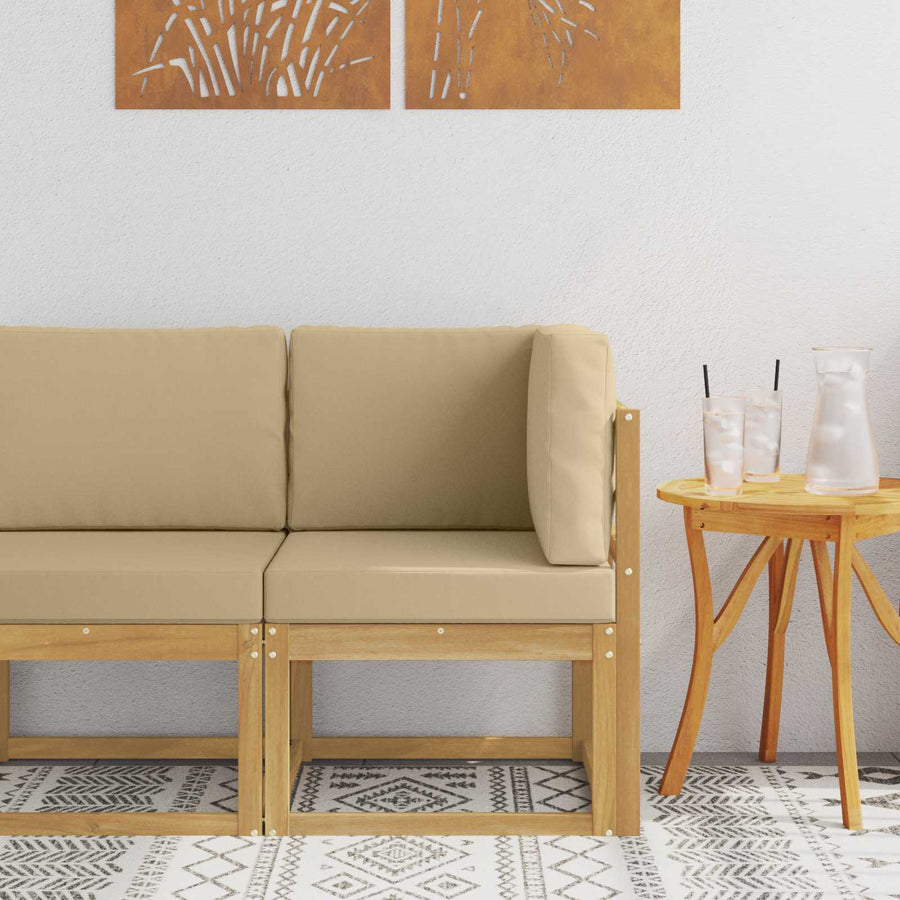 Buiten Hoek Sofa Massief Acaciahout Wit