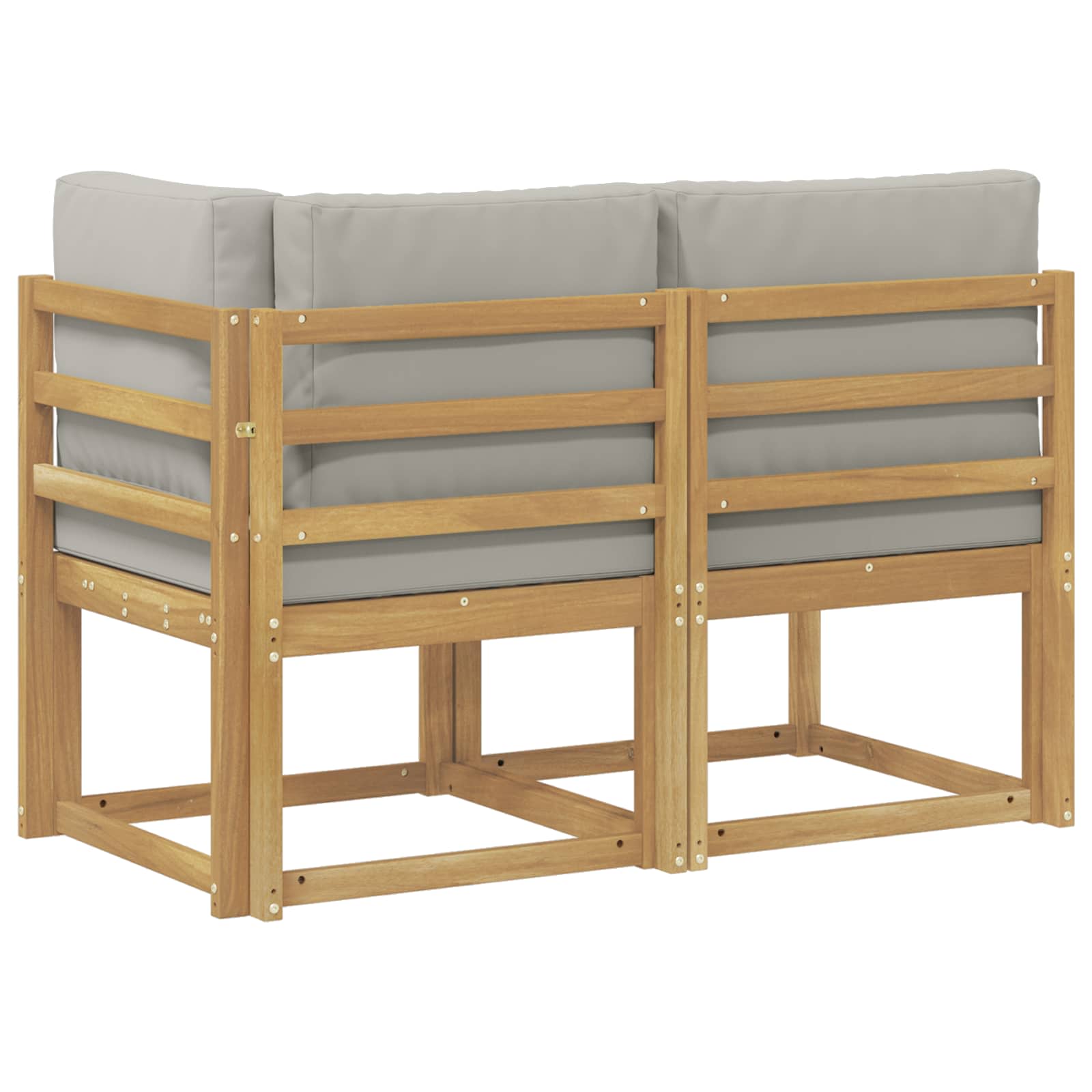 Outdoor Midden- en Hoeksalon 2 Stuk Wit Massief Acaciahout