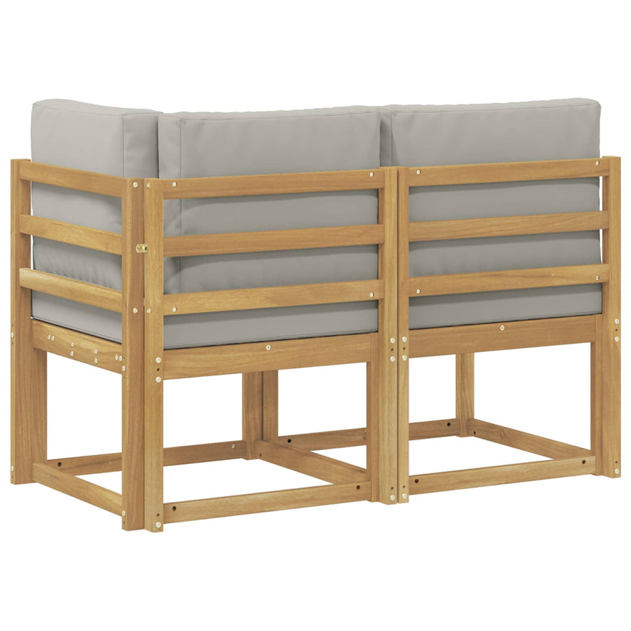 Outdoor Midden- en Hoeksalon 2 Stuk Wit Massief Acaciahout